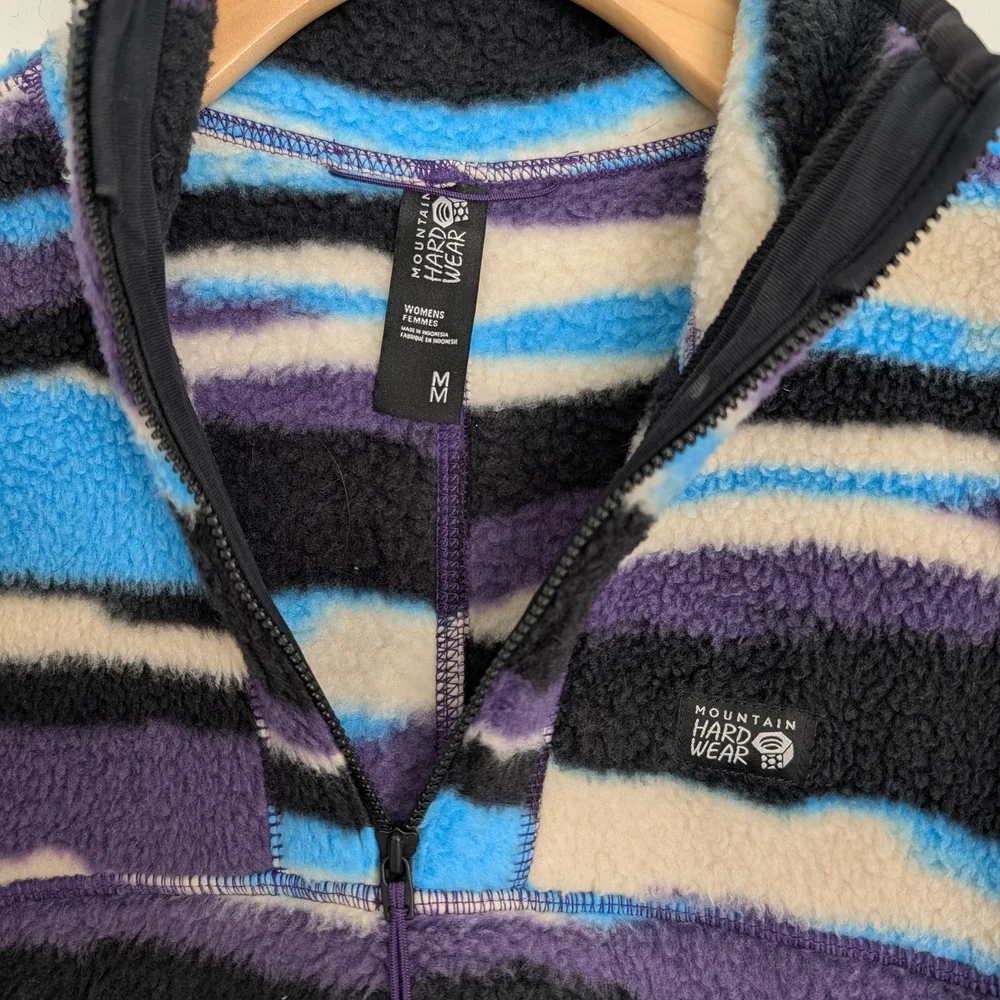 Mountain Hardwear HiCamp Fleece Pullover Purple Blue White Women's Medium - Picture 2 of 4